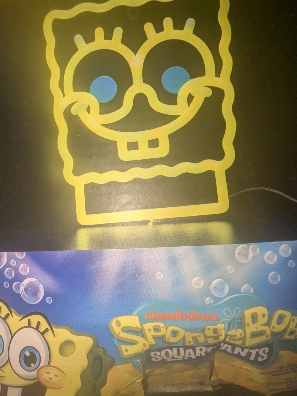 Nickelodeon SpongeBob Yellow and Blue Light-Up Sign